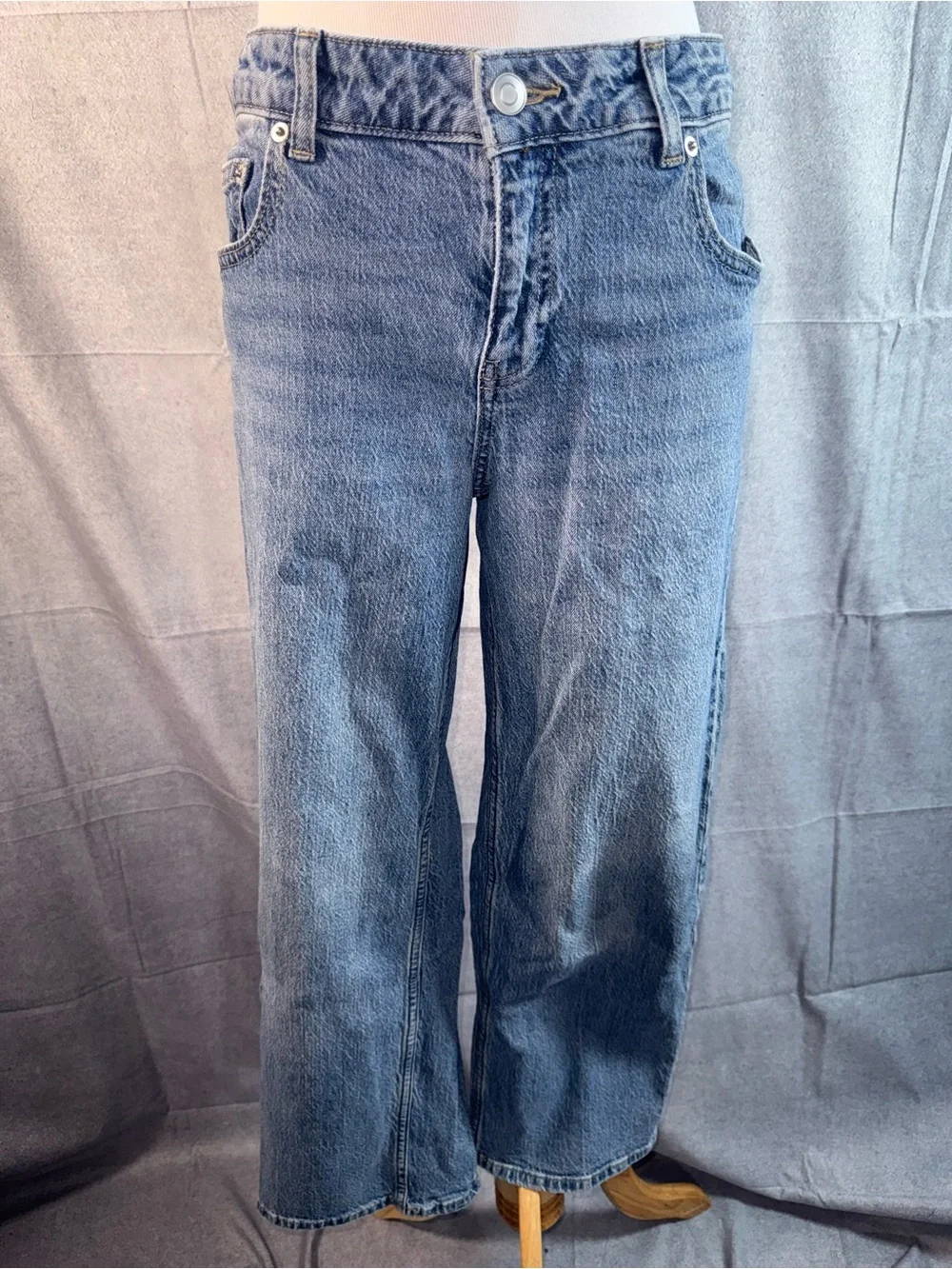 2301-Weekend Academy Kids Wide-Leg Jeans in Blue Denim